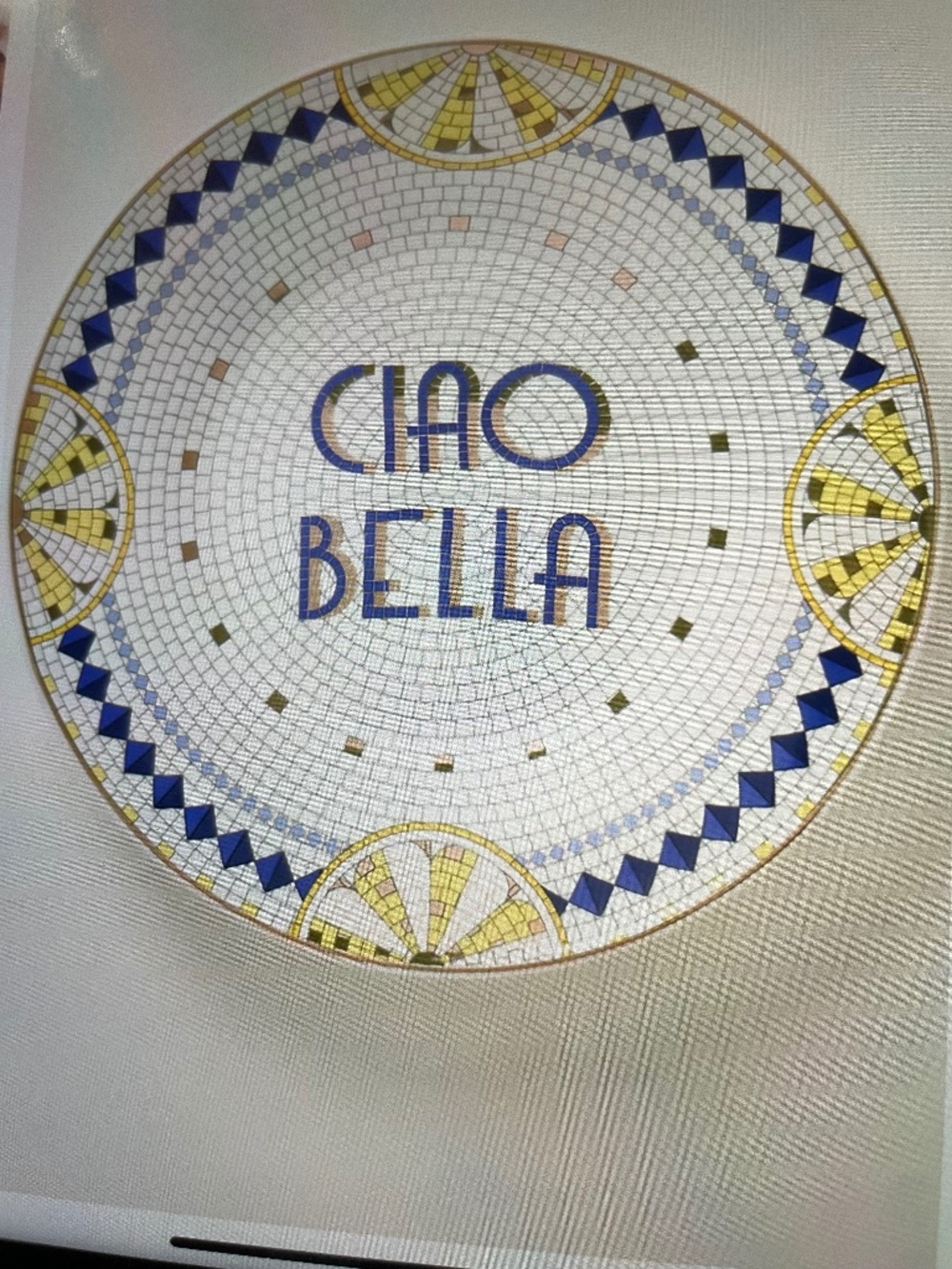 ❤️ ANTHROPOLOGIE Bistro Tile 24k GOLD ACCENT ITALIA DESSERT PLATE NEW